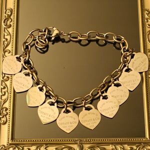 Petite Gold Heart Tag Charm Bracelet